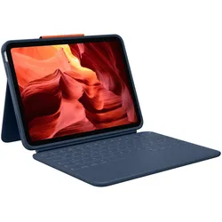 Logitech Rugged Combo 4 Tastatur-Case mit Trackpad für iPad 10. Gen & (A16) - Deutsch - Blau
