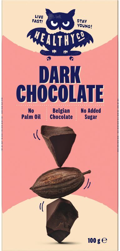HealthyCo Dark Chocolate chocolat noir sans sucre ajouté 100 g