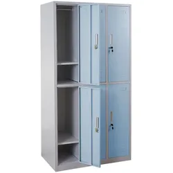 Proregal Schließfach Saturn | HxBxT 180x90x50cm | Metall 6 Fächer | Blau | Schließfachschrank Wertfachschrank Spind