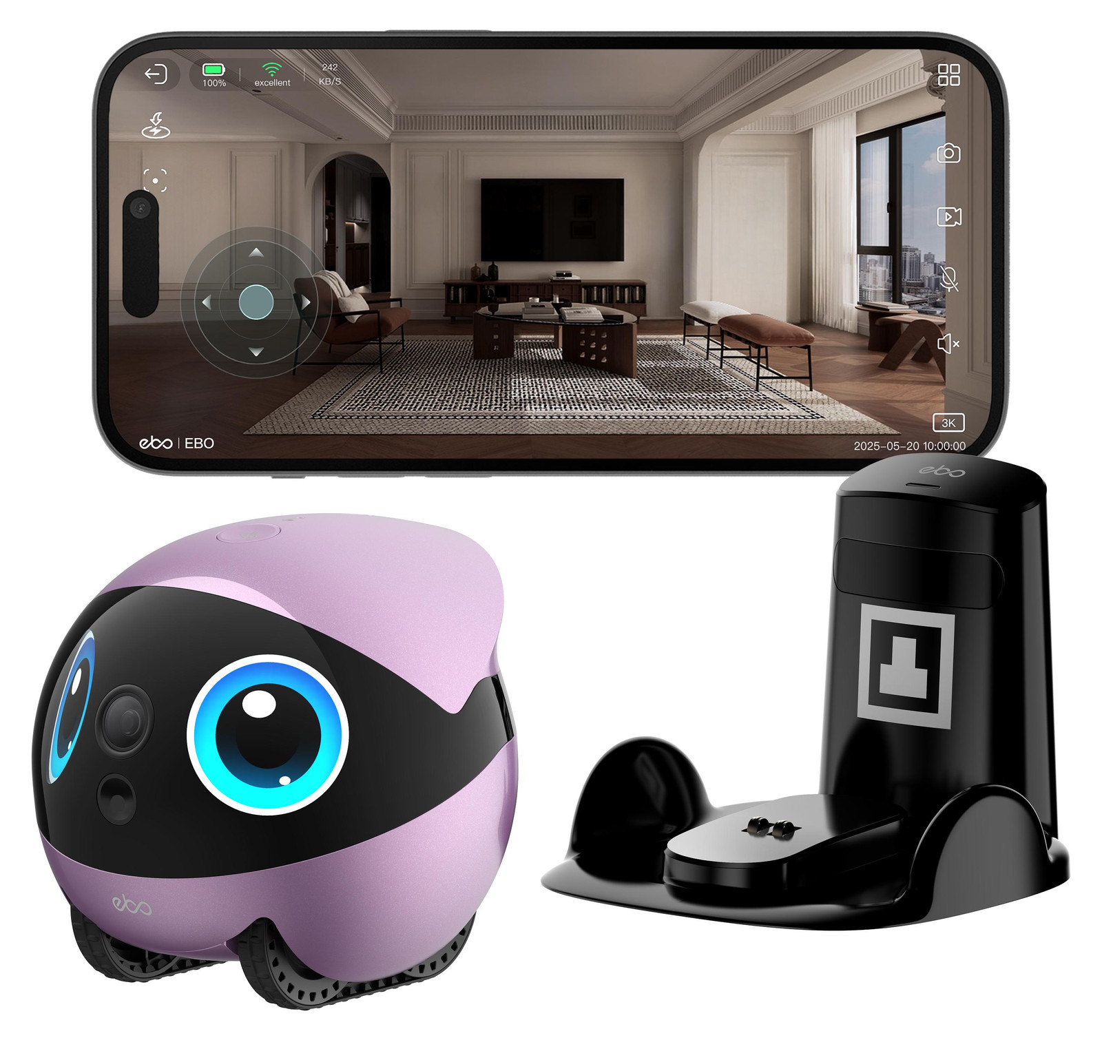 Enabot EBO Air 2 Plus P Draadloze IP-bewakingscamera voor binnenshuis