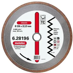 Metabo Diamant-Trennscheibe classic TC Fliese - 628196000