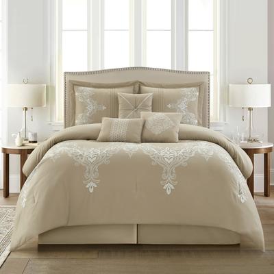 Nanshing Lacy 7 Piece Damask Embroidery Comforter Set