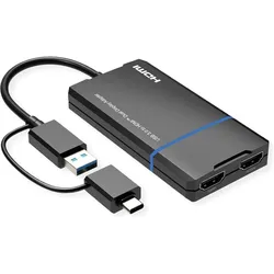 Value USB DisplayLink Adapter, USB (HDMI), Video Adapter, Schwarz