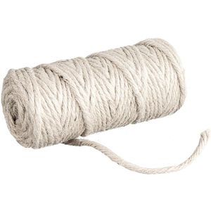 Rayher Bindfaden 42004, Jutegarn, 6-fach, Stärke 6mm, weiß, Länge 35m