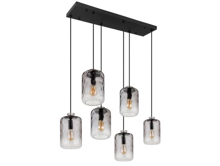 Globo Hängeleuchte, Klar, Schwarz, Metall, Glas, 39x150x94.5 cm, Lampen & Leuchten, Innenbeleuchtung, Hängelampen, Pendelleuchte