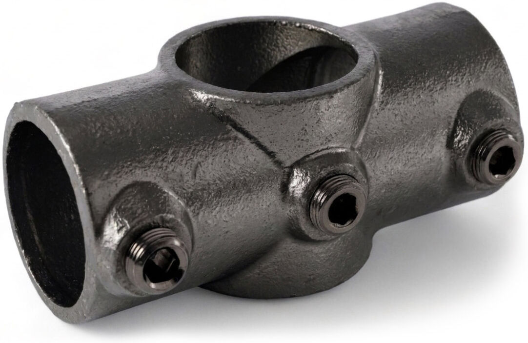 Riggatec Rohrverbinder Kreuzstück Durchgehend Für 48,3 Mm Rohr Schwarz