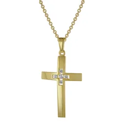 trendor 39018 Halskette mit Kreuz Gold auf Silber, 50 cm