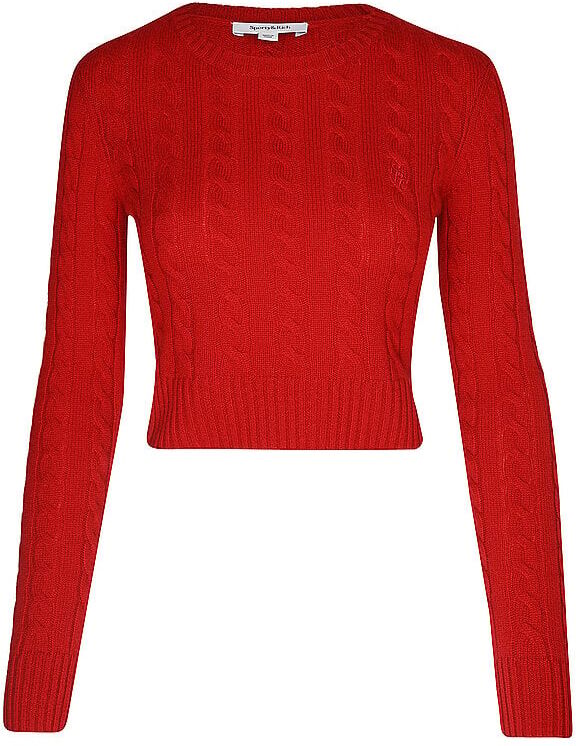 SPORTY & RICH Kaschmirpullover SRC CABLE  rot   M M