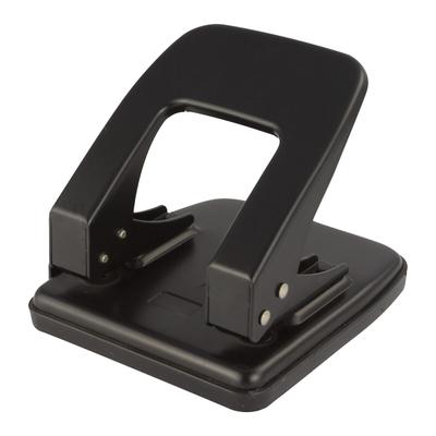 PAVO Premium Bürolocher mit Anschlagschiene für 35 Blatt Metallgehäuse schwarz