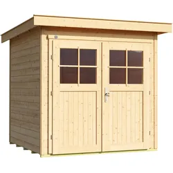 Weka 21 mm Gartenhaus 227 - 205 x 209 cm naturbelassen - 50 % Rabatt auf Dacheindeckung