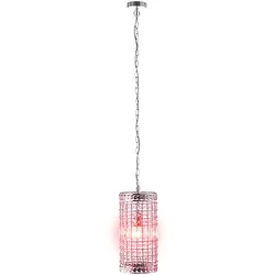 LED Pendelleuchte dimmbar mit Fernbedienung Hängelampe Kristall Hängeleuchte Pendellampe Wohnzimmer, RGB Farbwechsel, Stahl Acryl, 8,5W 806lm warmweiß, DxH 19x150 cm