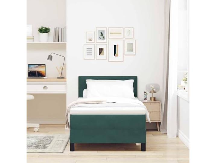 KTHLBRH Doppelbett 80 x 200 cm Samt dunkelgrün Mit Stauraum, Lattenrahmen, Kopfteil aus Kunstleder, modernes Design