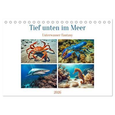 Tief unten im Meer Unterwasser Fantasy (Tischkalender 2026 DIN A5 quer), CALVENDO Monatskalender
