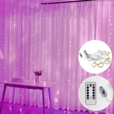 Inspire Curations 3M Waterfall Fairy Garland Lights pink Light 3mx3m 300led
