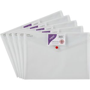 Snopake Dokumententasche Polyfile ID 12560, A4, aus Kunststoff, transparent, für 150 Blatt 5 Stück