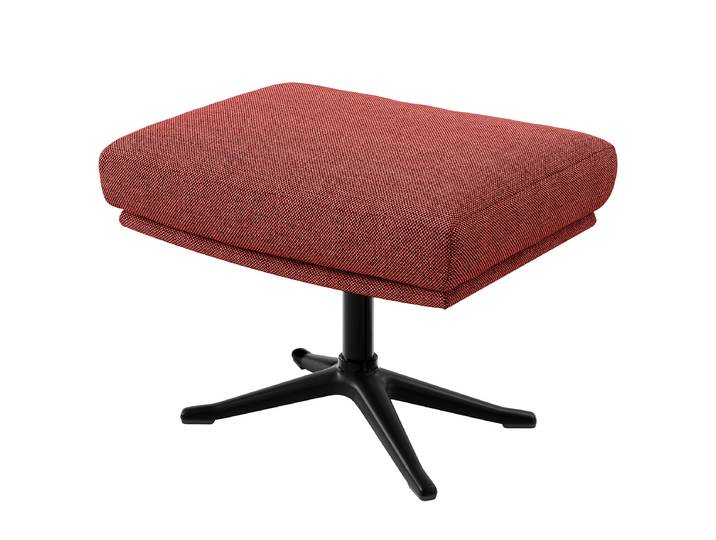 Hocker mit Kreuzfuß 54 x 41 x 41cm Rot/Karminrot Schwarz Webstoff Saia: Karminrot