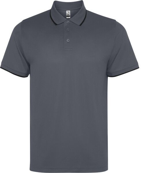 Polo technique unisexe personnalisable en polyester gaufré Sian M Plomb