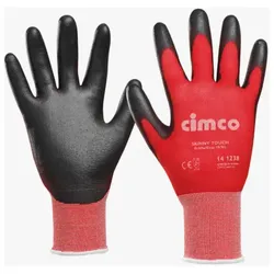 Cimco Arbeitsschutzhandschuhe Skinny Touch, schwarz/rot, Größe:8/M