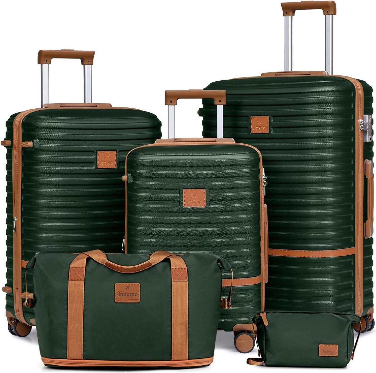 Joyway ABS Hartschalen Kofferset 5tlg Erweiterbar Trolley Koffer TSA Schloss 4 Rollen Grün