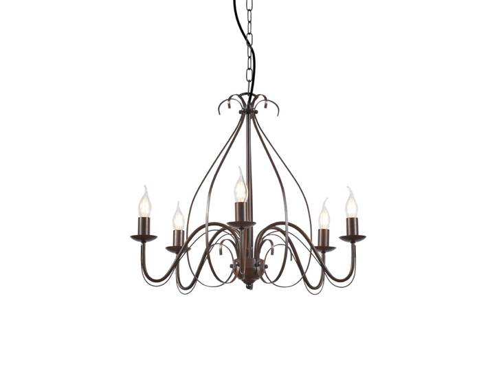Lustre classique brun rouille 5 lumières