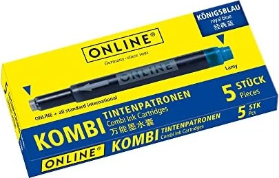 ONLINE 17202 Tintenpatronen für Füller königsblau 5 St.