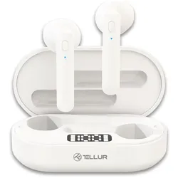 Tellur Flip True Wireless Earphones white (2.50 h, Kabellos), Kopfhörer, Weiss
