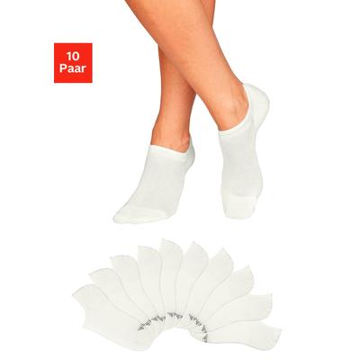 Sneakersocken BENCH. "Damen Füßlinge, Rutschfest Silikon, Atmungsaktive Kurzsocken", Herren, Gr. 39-42, beige (10x ecru), Baumwolle, Baumwollmischung, Elasthan, Polyamid, unifarben, elastisch, Socken Sneakersocken, mit Pikeestruktur für Loafer und...
