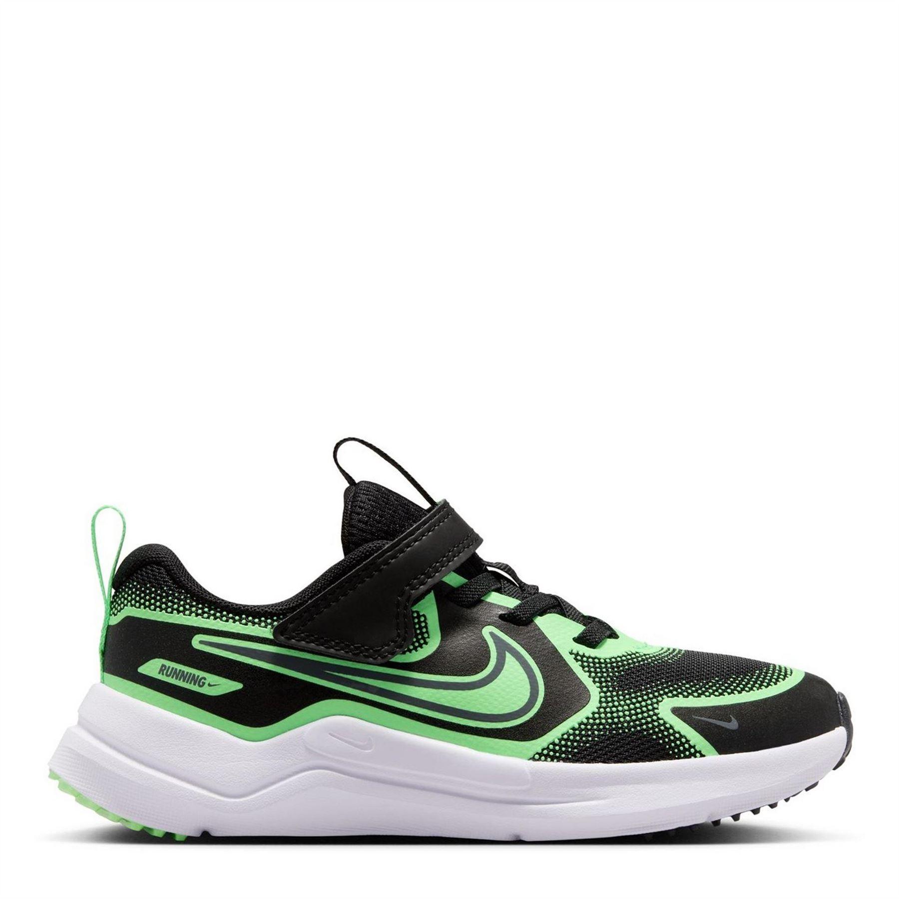 Nike - "Cosmic" Sneaker für Kinder, Klettverschluss (Schwarz/Grün)