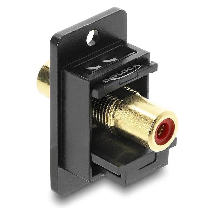 Delock Panel Mount Cinch Buchse zu Cinch Buchse vergoldet ro (91114)