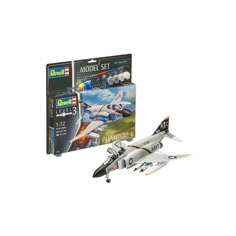 Maquette F-4J Phantom II Avion militaire Level 3 échelle 1:72 - Revell