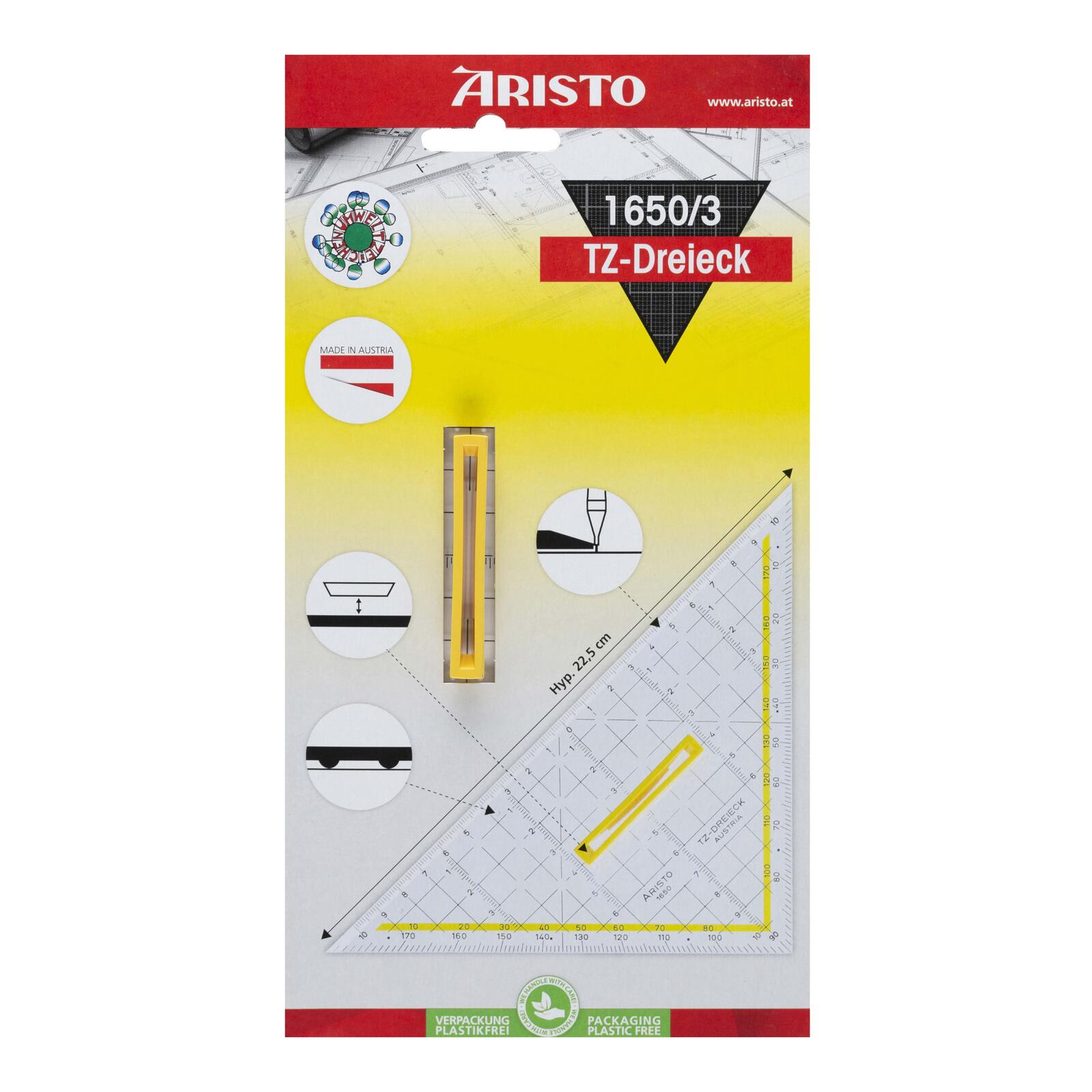 ARISTO Geometrie-Dreieck 22,5 cm AR1650/3