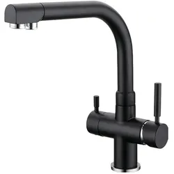 Xartis, Küchenarmatur, XO-AR 7010 3 Wege Armatur rechteckig, schwarz Küchenhahn modernESign