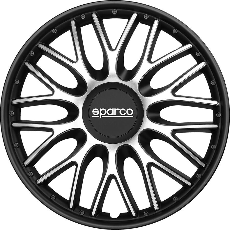 SET COPRIRUOTA ROMA SPARCO ARGENTO/NERO 15"