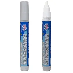 DECOR SERVICE Kreidemarker weiß, Schreibbreite 2-3mm, 2 Stk.