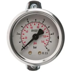 RS PRO Skalen Manometer 0bar bis 10bar / ± 2.5%, S, Messtechnik, Schwarz