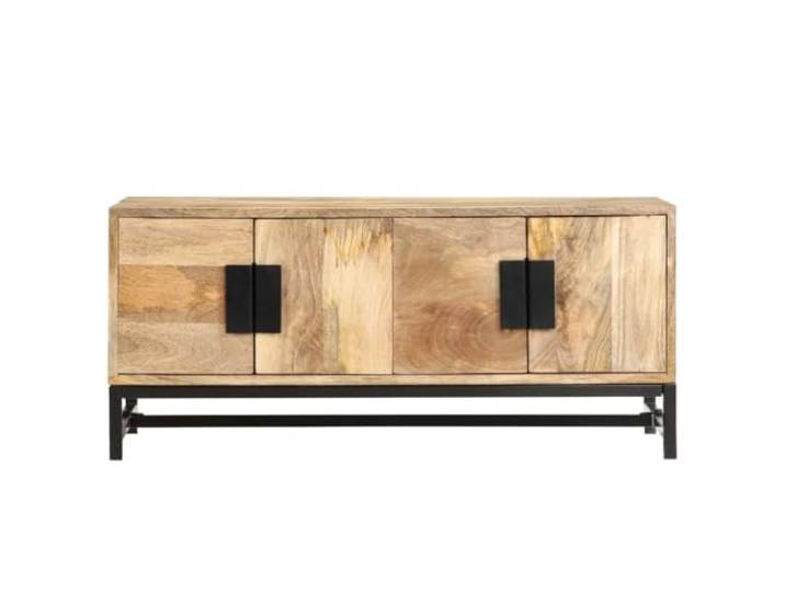 HKLGBVCR Couchtisch aus massivem Mangobaum, 90 x 55 x 40 cm, mit Aufbewahrung