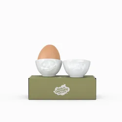 Eierbecher-Set Nr. 3 - Glücklich & Hmpff! - FIFTYEIGHT Eierbecher - Dekor Weiß - 1 Stück