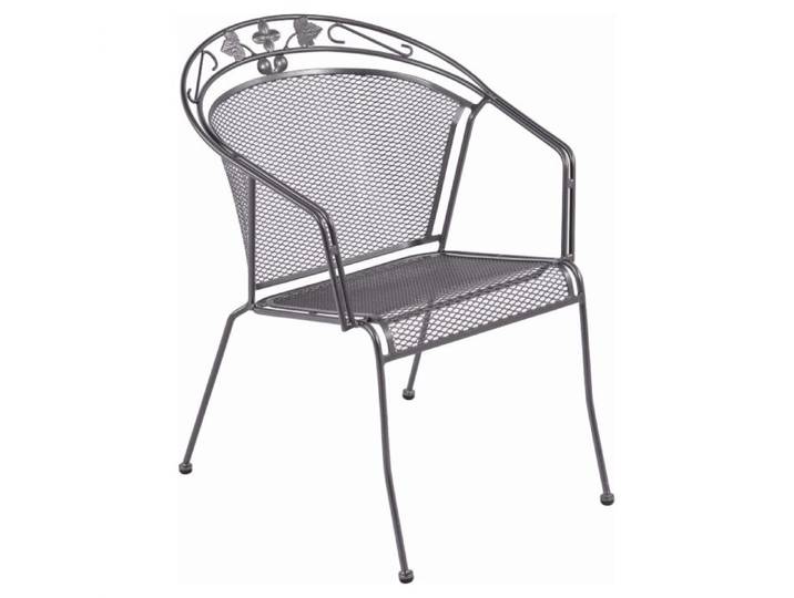 2er Set Royal Garden Elegance Stapelstuhl Stahl Iron grey