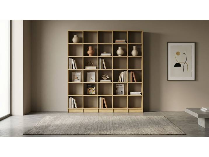 Bibliothèque haute sur mesure Pickawood Chêne Naturel huilé