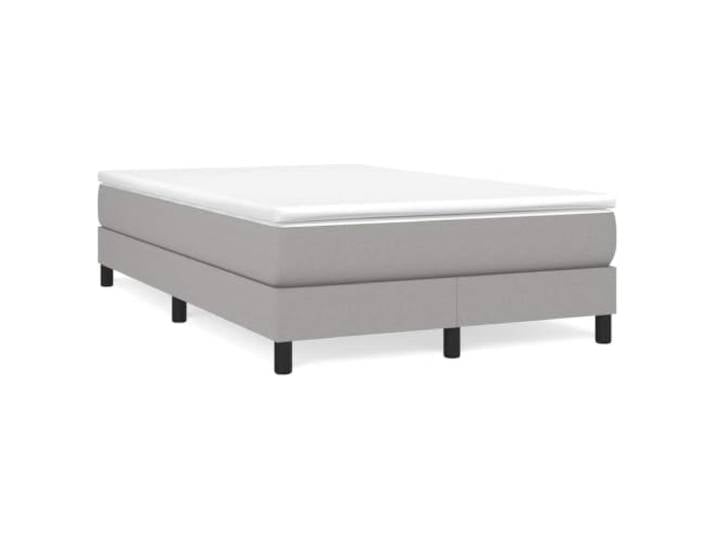 PUGYNBK Boxspringbett mit grauer Stoffmatratze, 120 x 200 cm Taschenfedern, mittlere Festigkeit, Holzlatten, atmungsaktiver Schutz