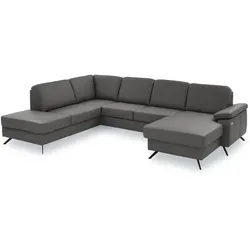 ComfortPlan Wohnlandschaft Eastbourne Leder Grau