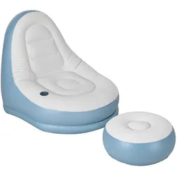 AUFBLASBARES SOFA, Weiß+Blau, Kunststoff