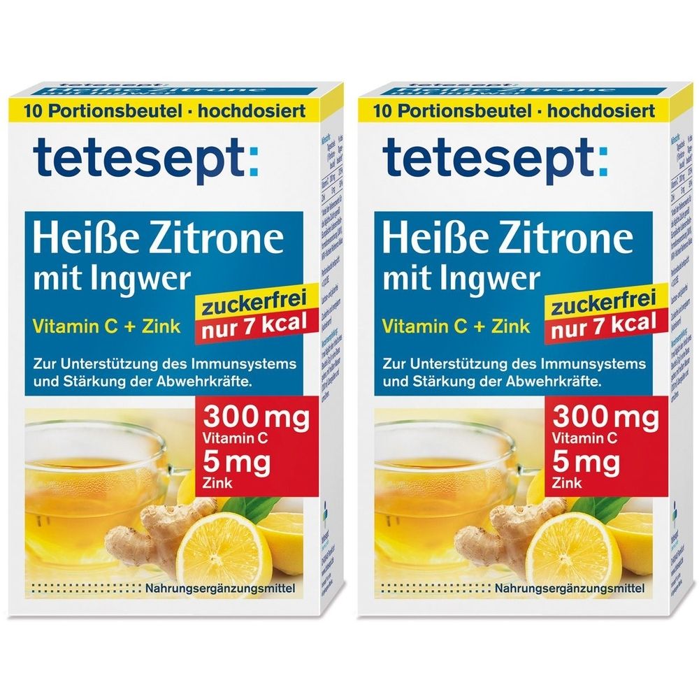 Tetesept heiße Zitrone mit Ingwer zuckerfr.Pulver 2x 2x10x3 g Pulver