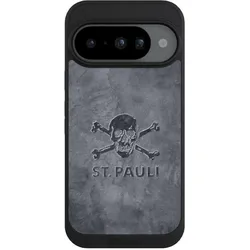 Nivocase Handyhülle für Google Pixel 10 Hülle NIVOpure Case Schwarz Beton FC St. Pauli Logo (Google Pixel 10), Smartphone Hülle, Schwarz