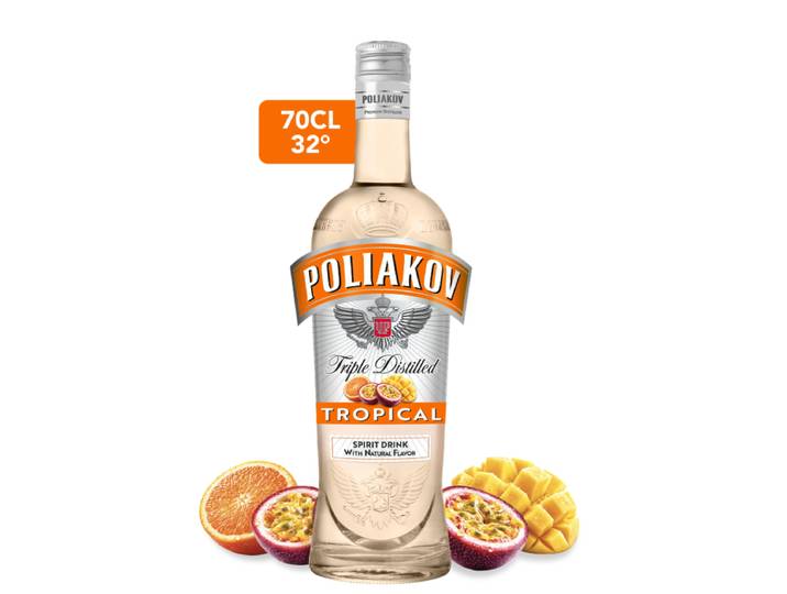 POLIAKOV Vodka Saveur Tropical aux Arômes Naturels 32° 70cl