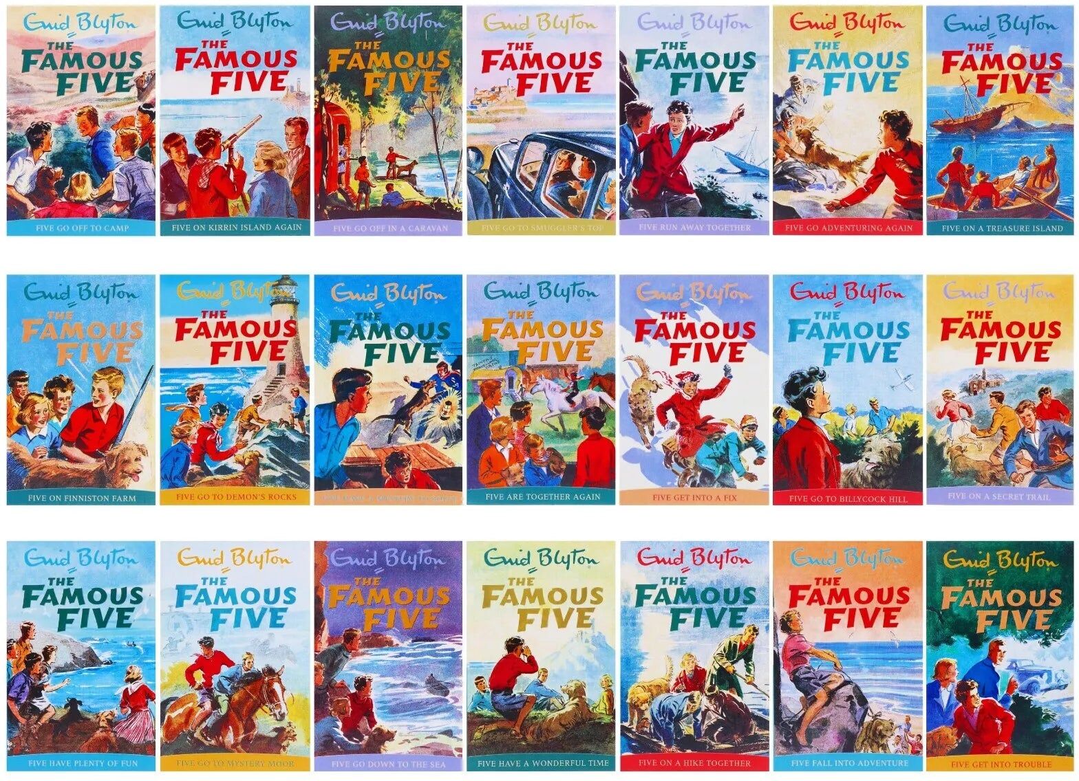 HODDER PUBLISHING Enid Blyton Famous Five Complete 21 Books Box Set   Classic Children's Adventure Mystery Stories