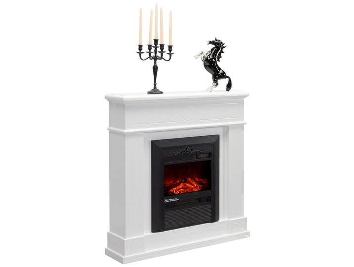 Landscape Elektrokamin, Weiss, Metall, Glas, Holzwerkstoff, 98x102x24 cm, RoHS, Fsc, Reach, Flammeneffekt separat schaltbar, Überhitzungsschutz, Elektrogeräte, Heizgeräte