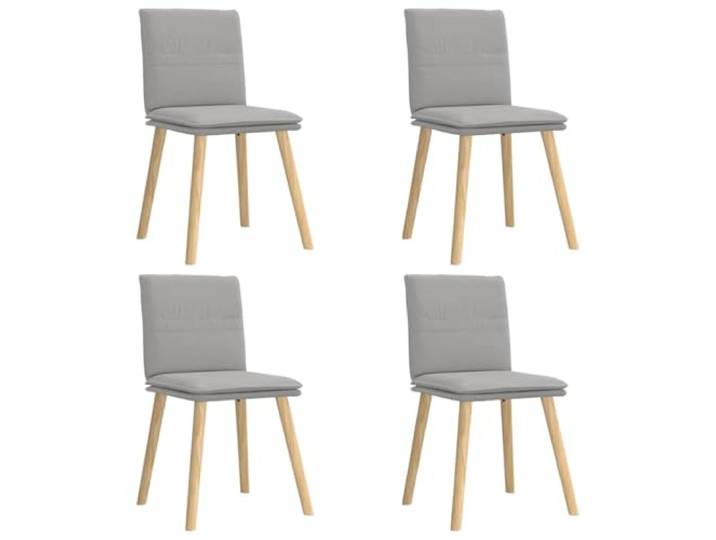 HKLGBVCR Esszimmerstühle, Wolkengrau, aus Stoff, 4 Stück Rahmen aus Metall und Holz, dicker Schaumstoff, atmungsaktiver Stoff, Esszimmer, Wohnzimmer, Gästezimmer
