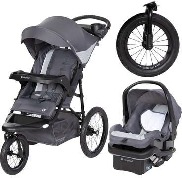 Baby Trend Expedition® Zero Flat Jogger Travel System with LED Lights, Dash Grey