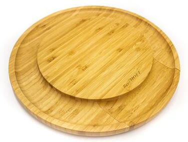 "BergHOFF Stainless Steel 4Pc Cheese Knives with Bamboo Multi-level Board Set, 13x1.5"""
